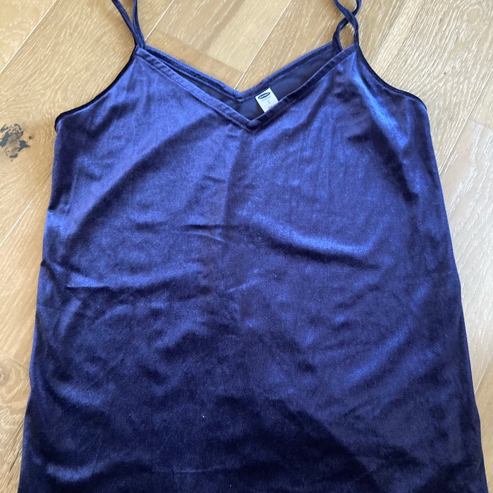 Blue velvety camisole